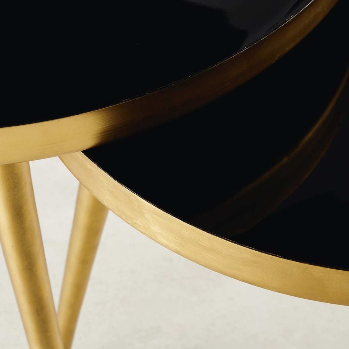 2 Gold and Black Metal Nesting End Tables – image 4