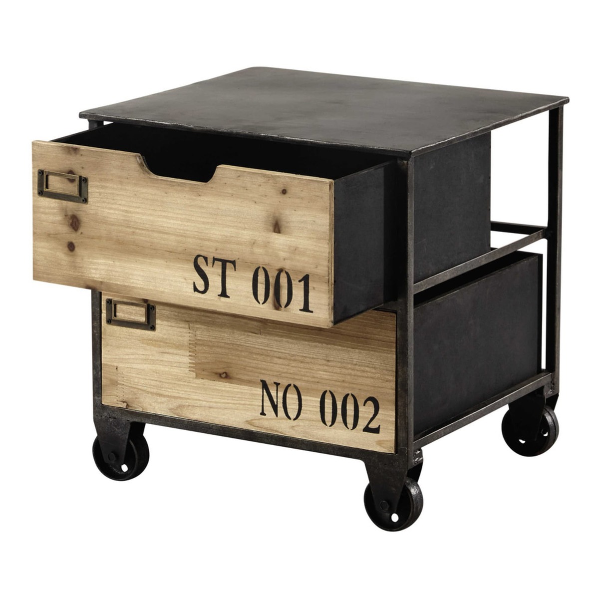 NATHANIEL metal side table on castors W 39m – image 2