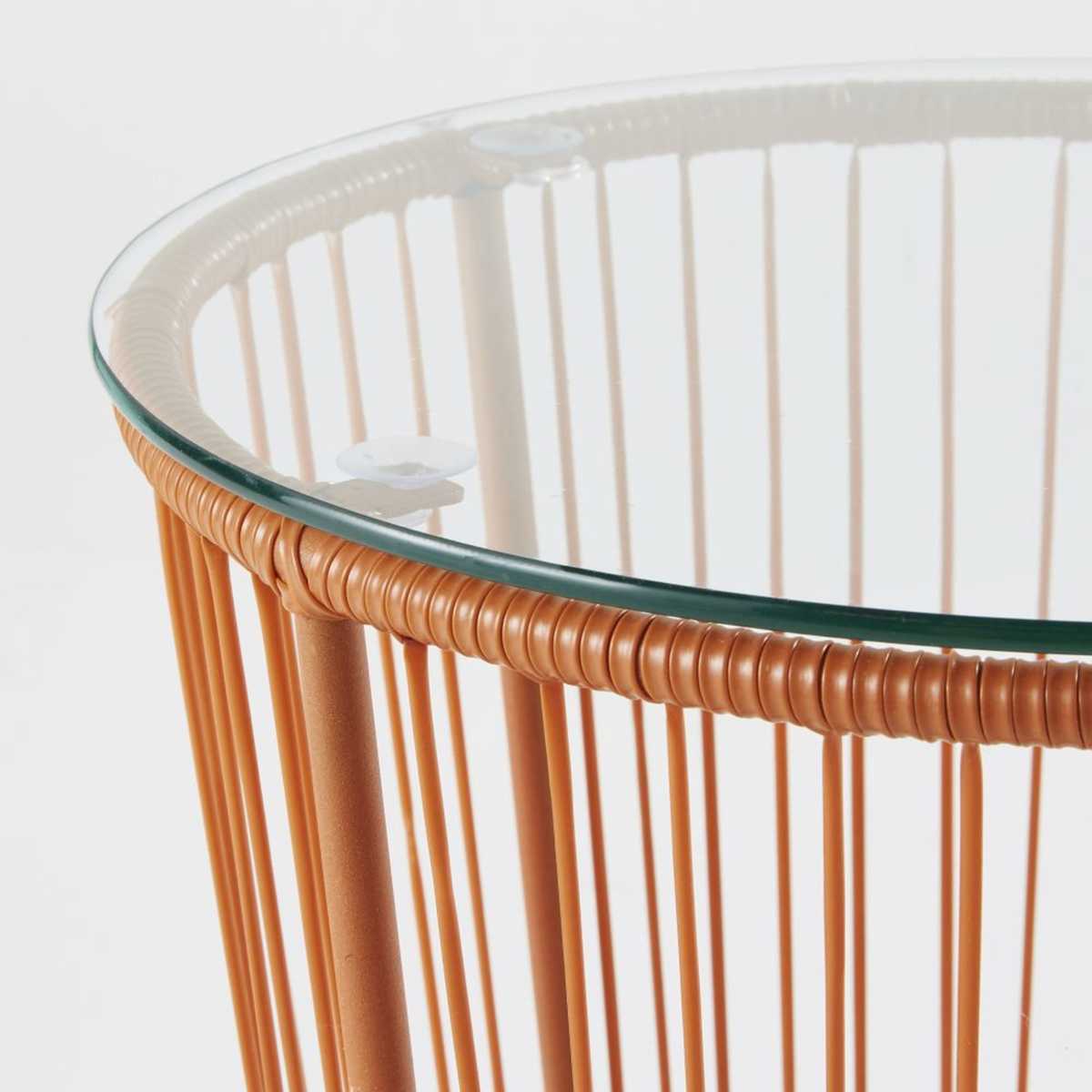 Glass and Terracotta Wire Side Table – image 2