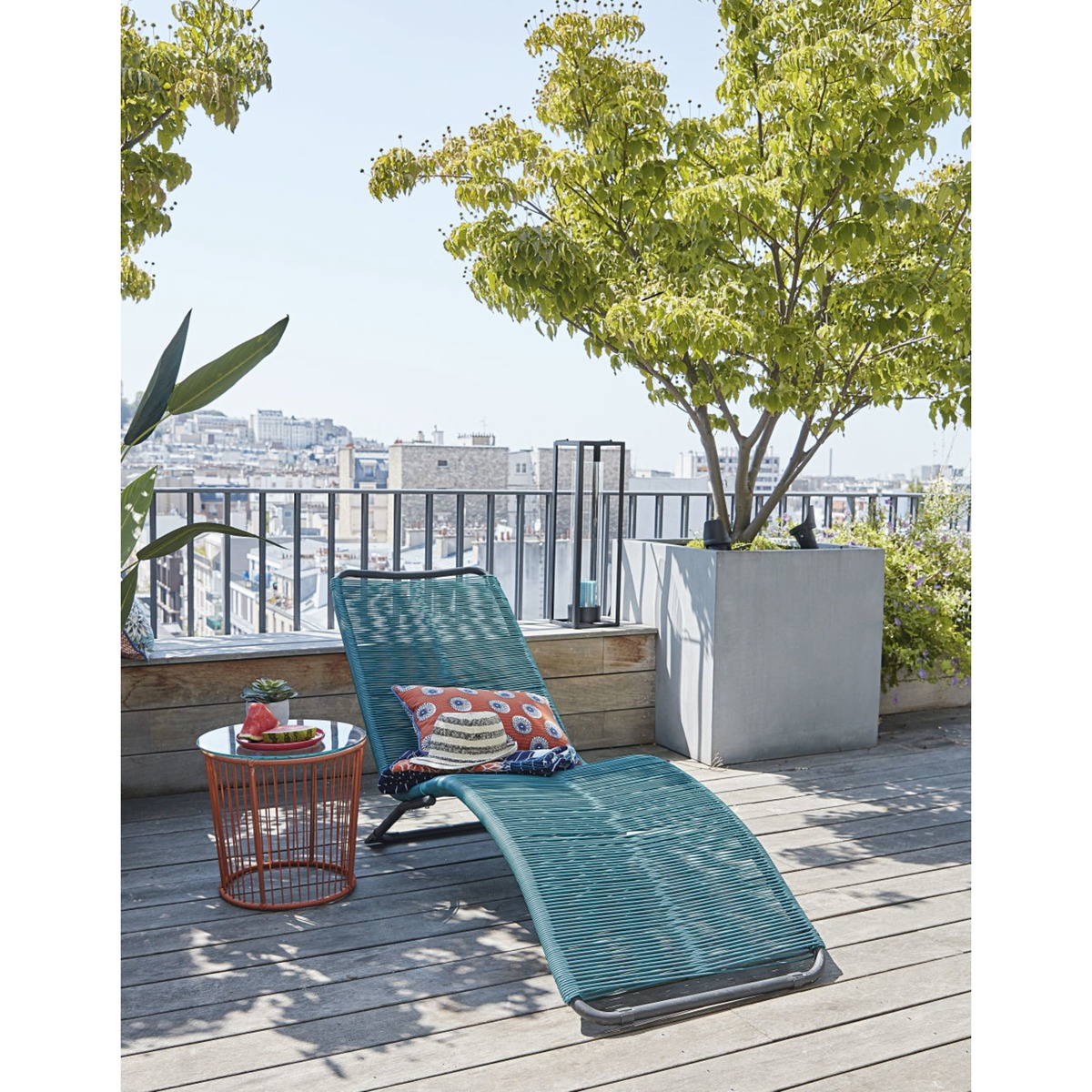 Glass and Terracotta Wire Side Table – image 3