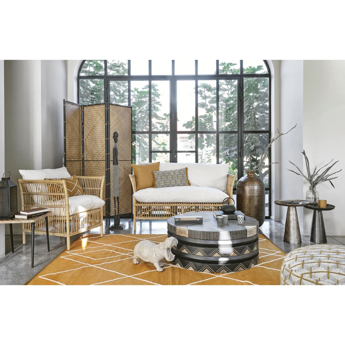 Aged Effect Black and Gold Metal Side Tables (x2) – image 4