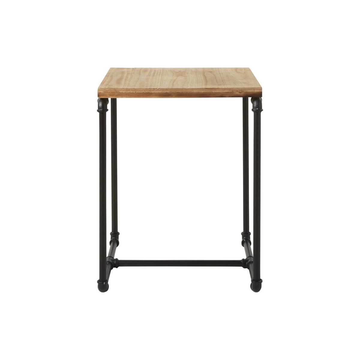 Black Metal and Fir Side Table – image 2