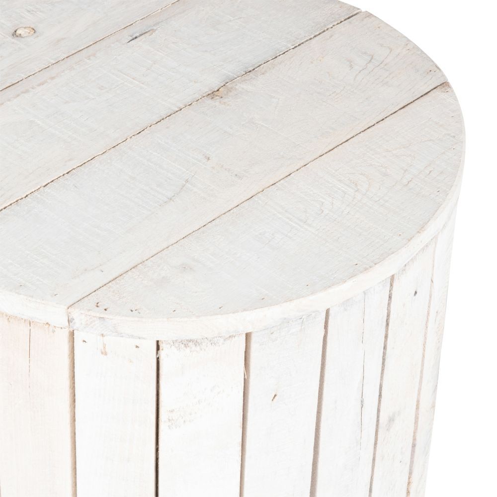 Brushed grey recycled pine slat side table – image 2