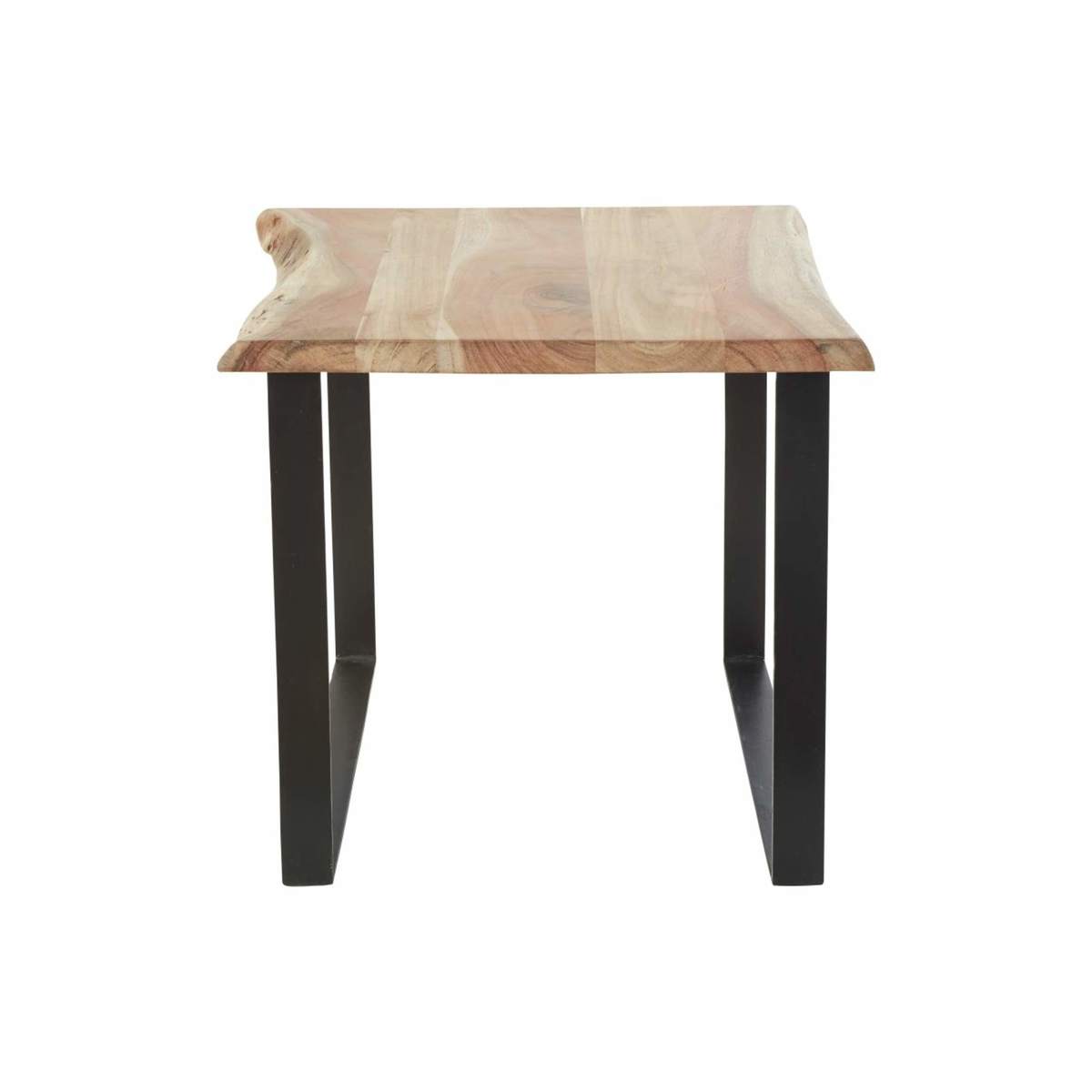 Black Metal and Acacia Side Table – image 2