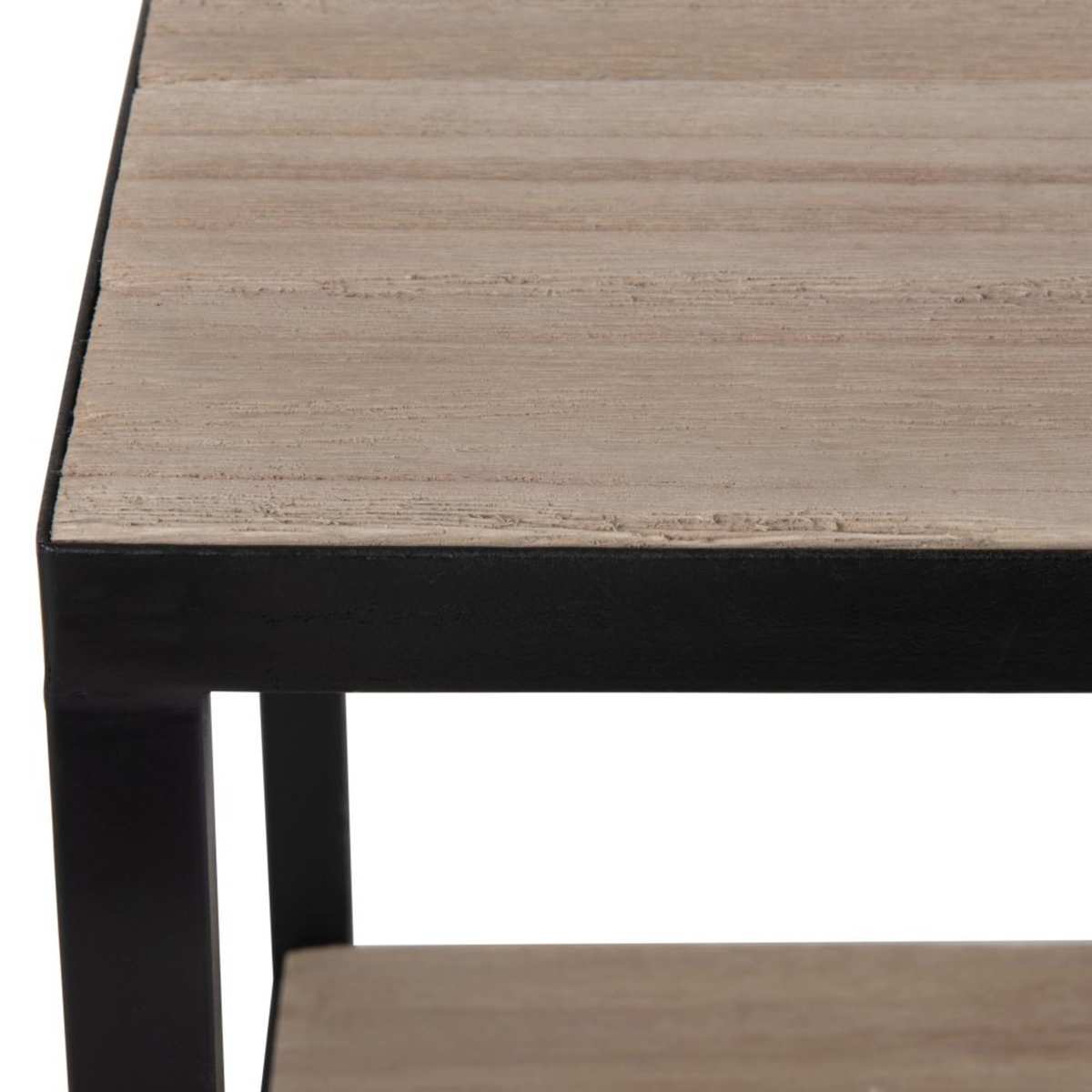 Black metal and paulownia side table – image 3