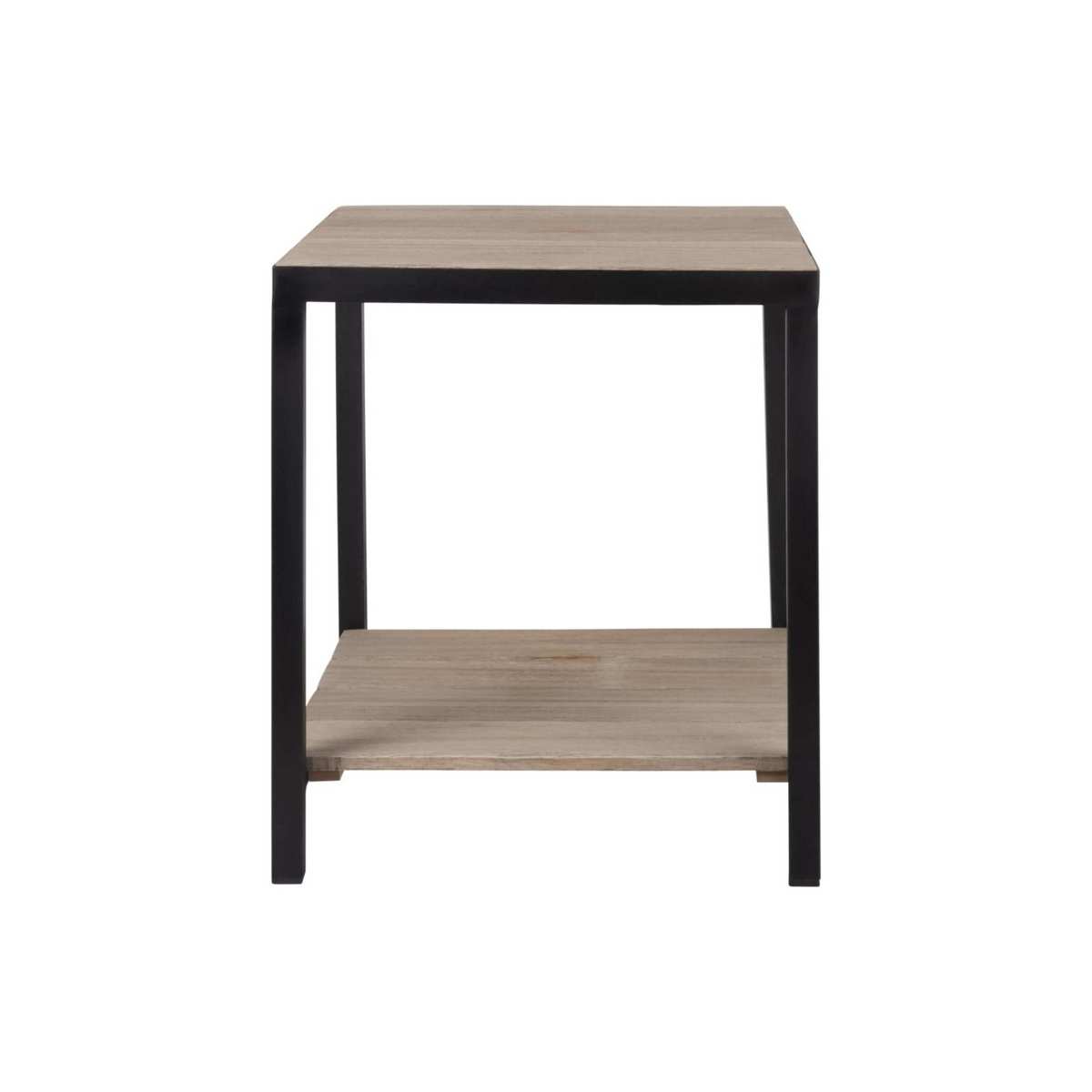 Black metal and paulownia side table – image 2