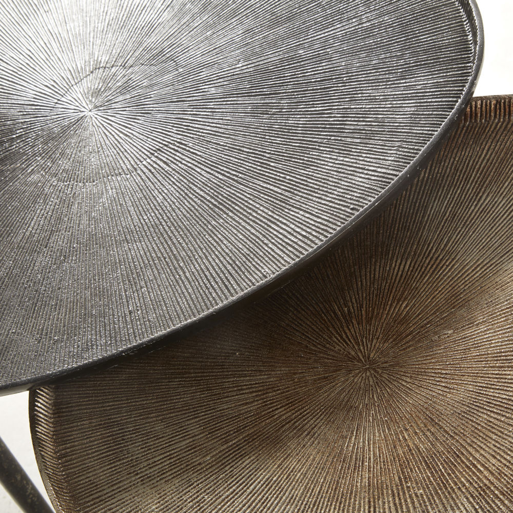 Side tables in bronze and black aluminium (x2) – image 3