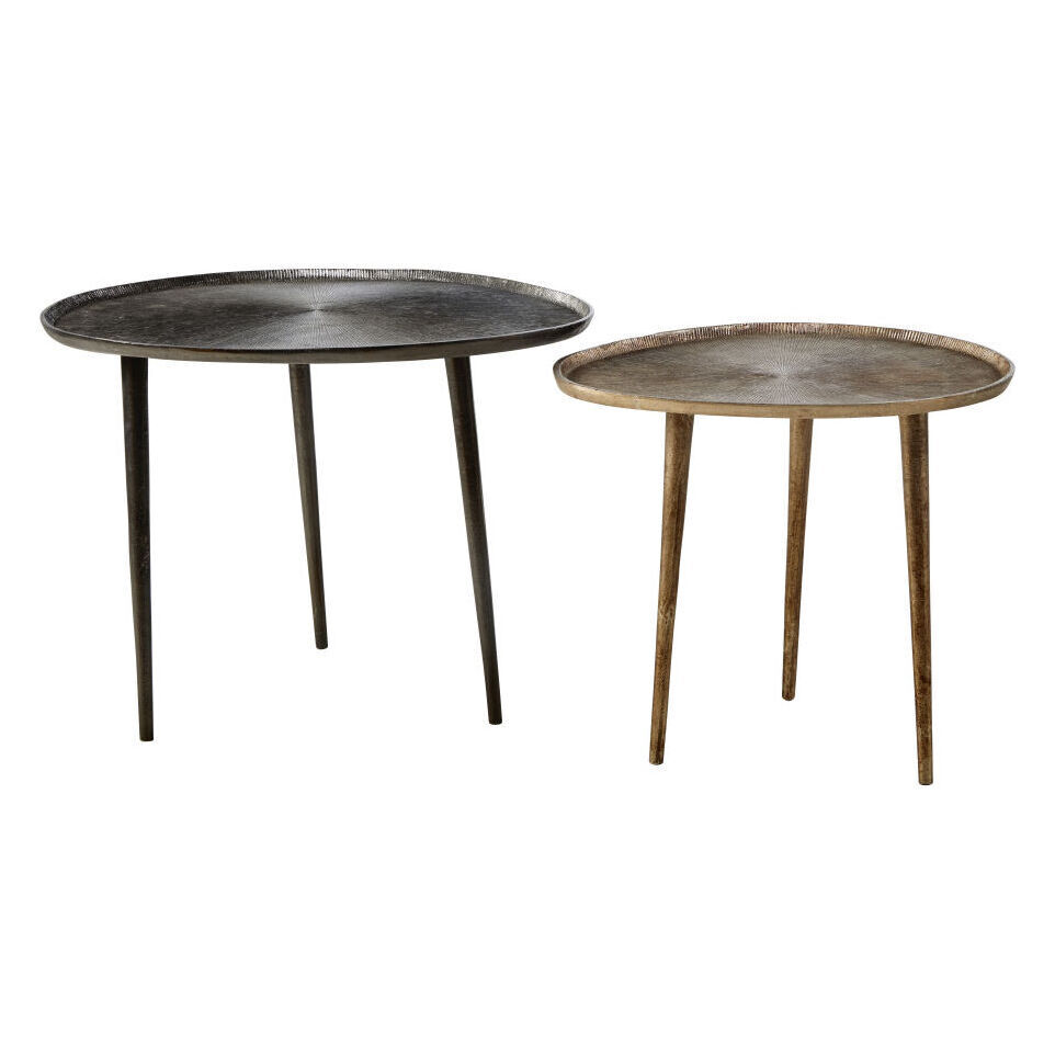 Side tables in bronze and black aluminium (x2) – image 2