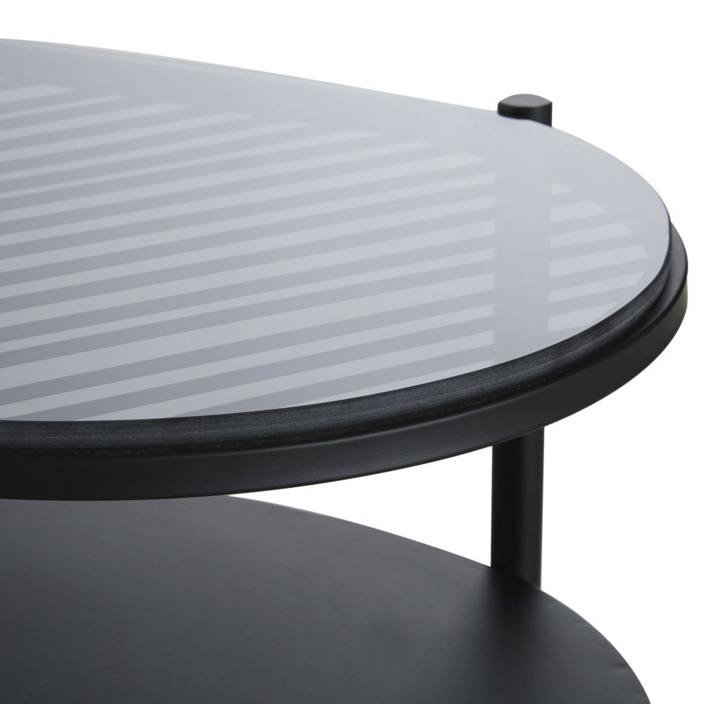 Side table in matte black metal and glass – image 3