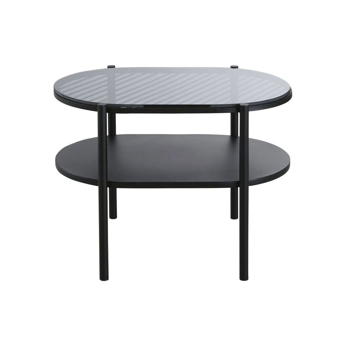 Side table in matte black metal and glass – image 2