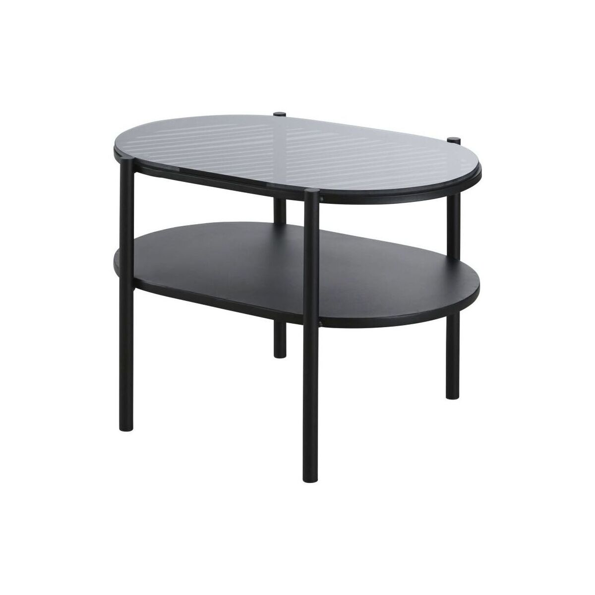 Side table in matte black metal and glass – image 1