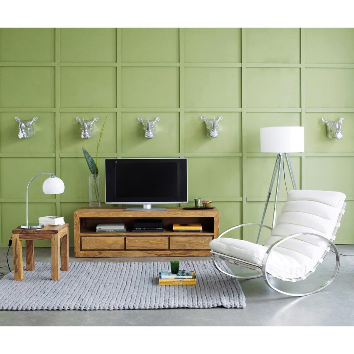 Solid Sheesham Wood Side Table Stockholm – image 4
