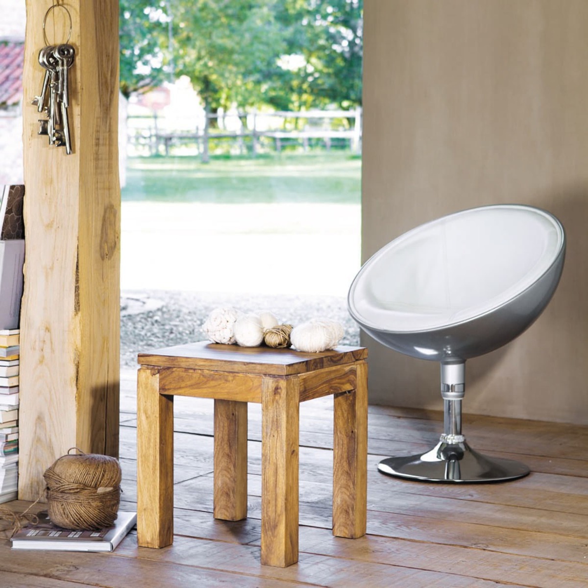 Solid Sheesham Wood Side Table Stockholm – image 6