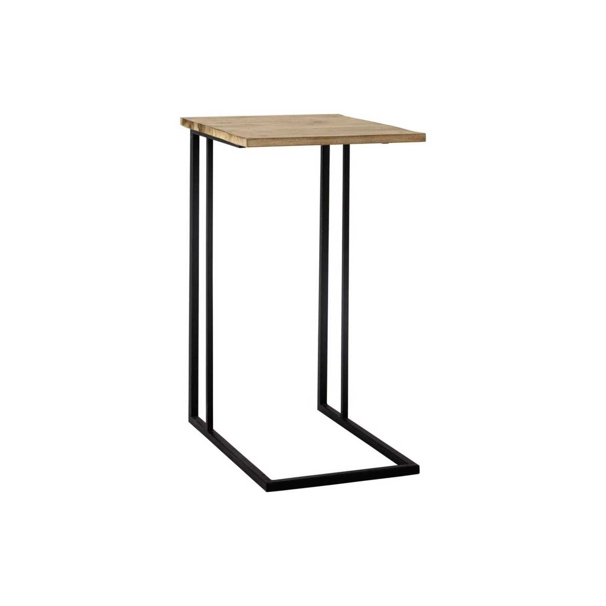 Fir and Black Metal Side Table – image 1