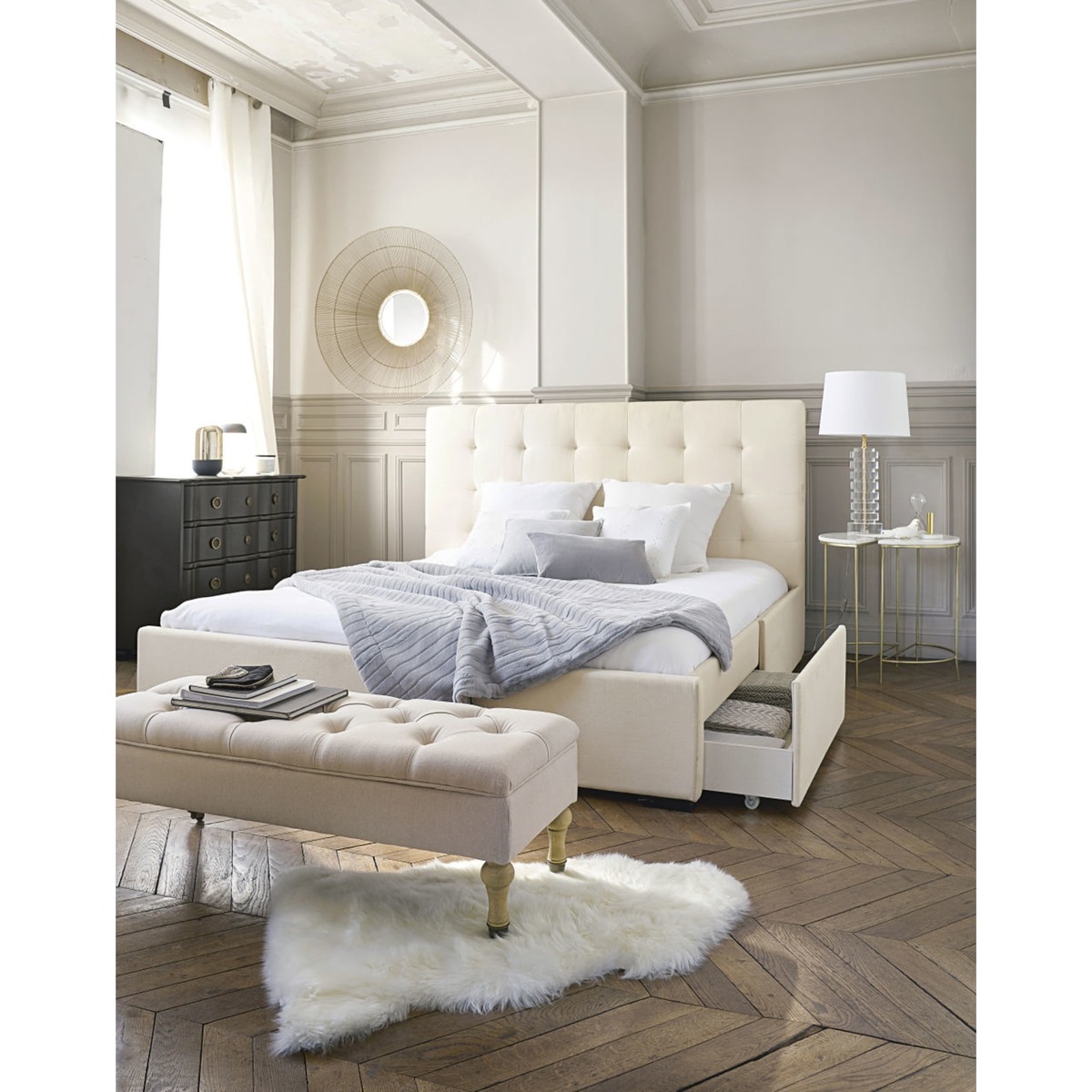 2 Golden Metal and White Marble Bedside Tables Midtown – image 5