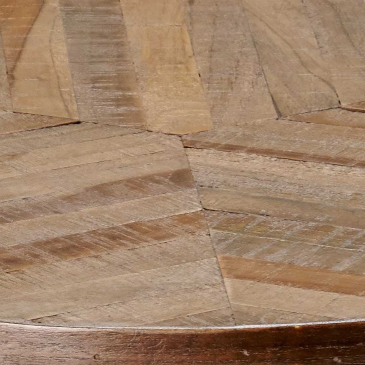 Teak and Black Metal End Table – image 2