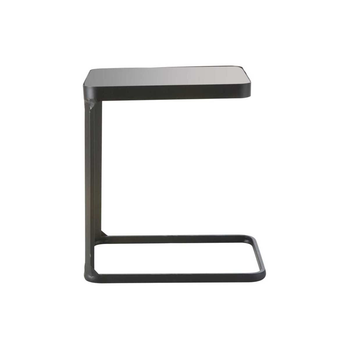 Black Smoked Glass and Metal Side Table – image 2