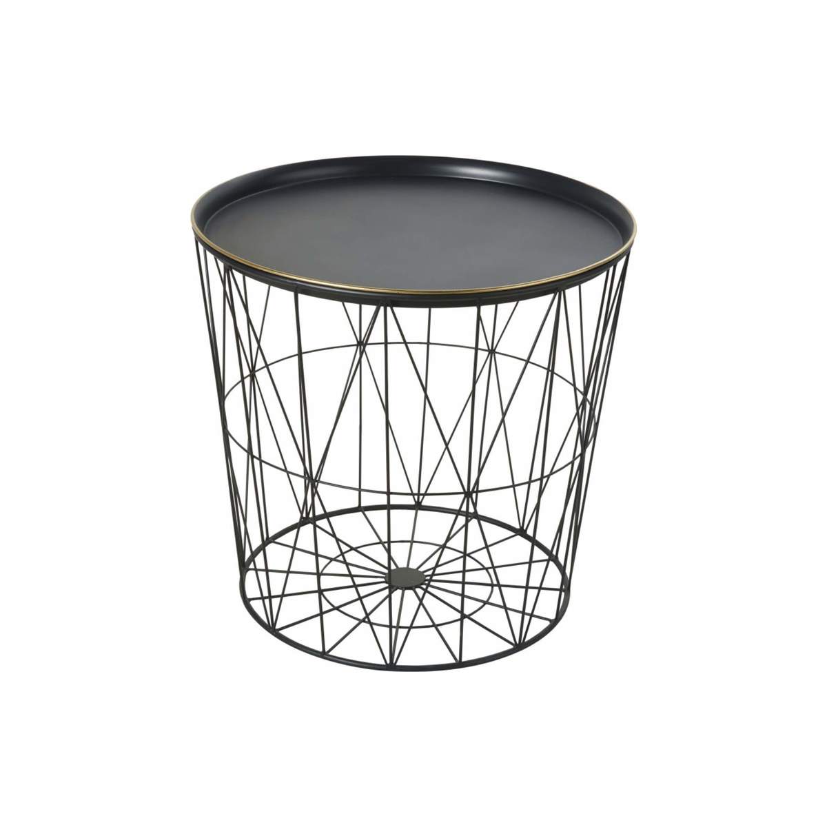 Black Metal Wire Side Table – image 1