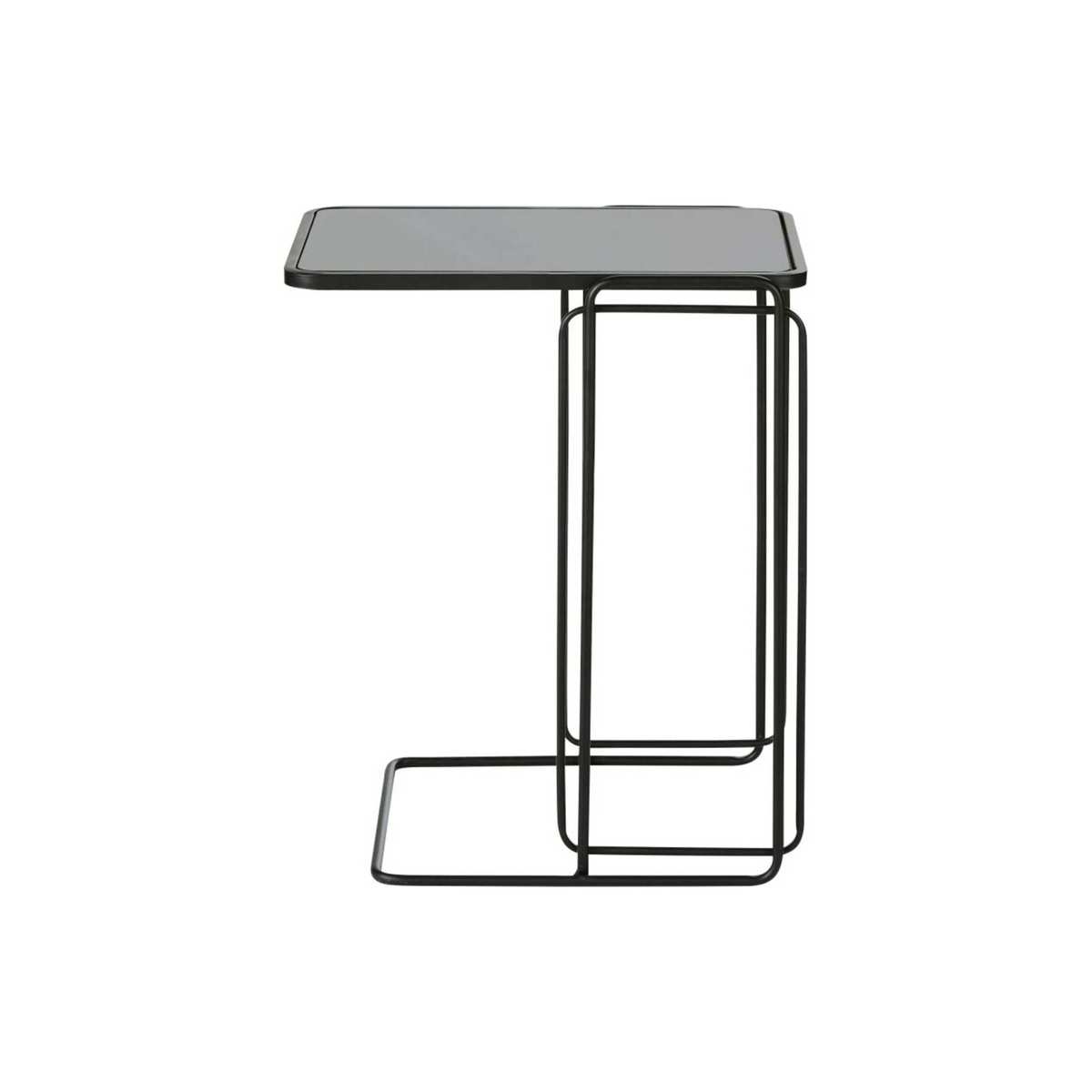 Black Glass and Metal Side Table – image 2