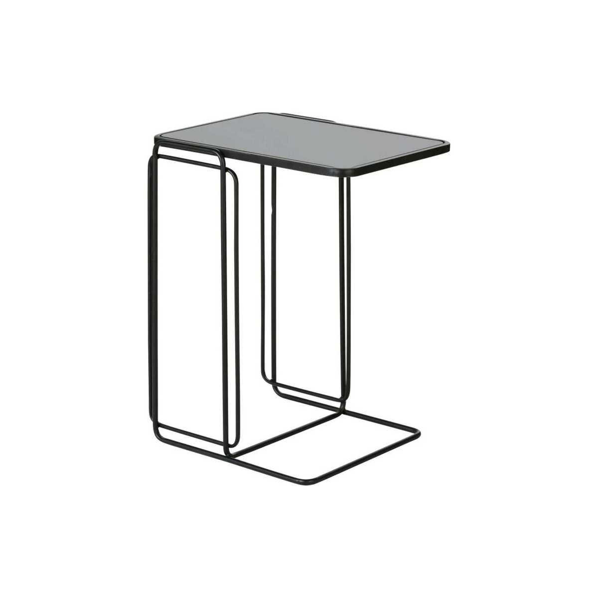 Black Glass and Metal Side Table – image 1