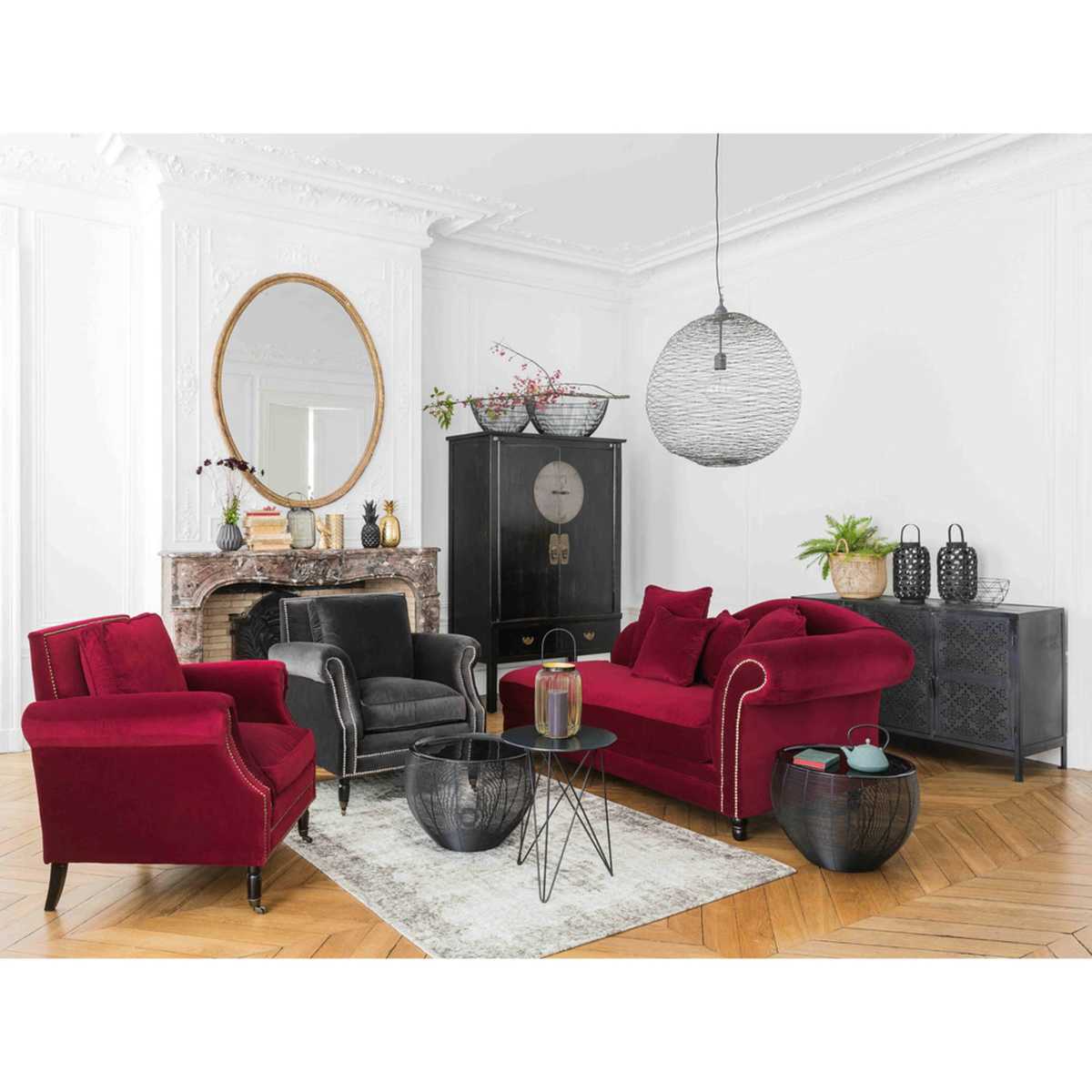 Lacquered black metal side table – image 4