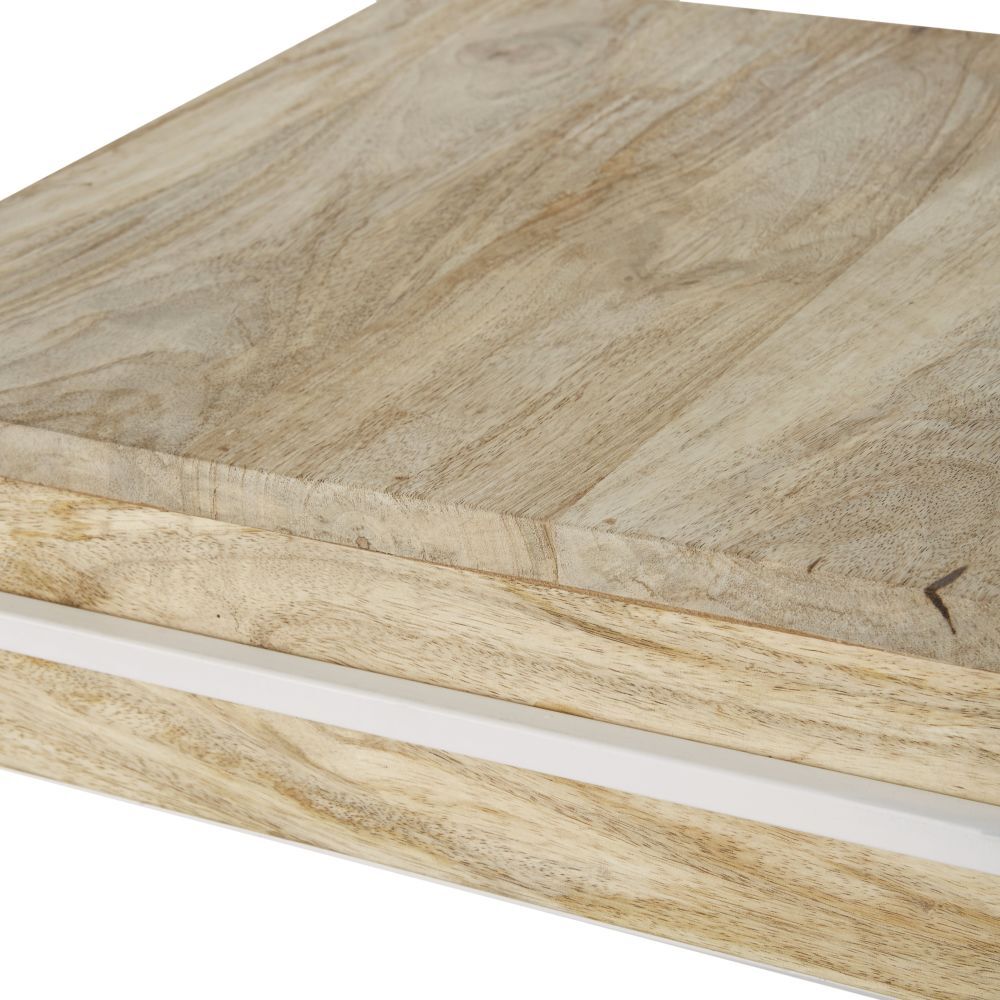 Side table in mango wood and white metal – image 3