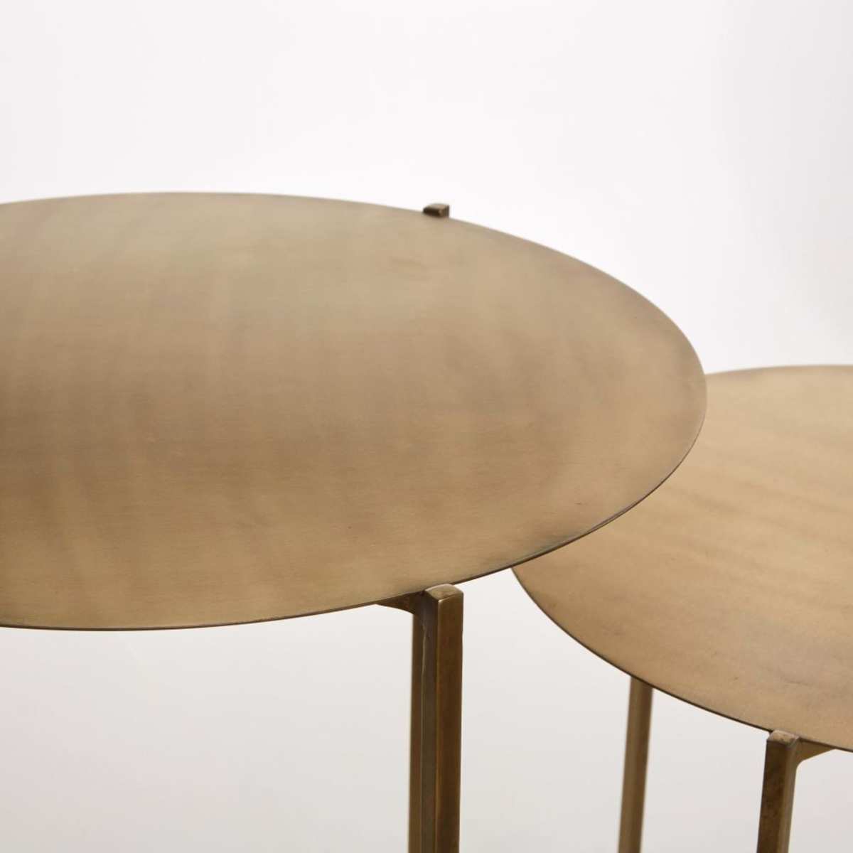 Aged Effect Gold Metal Side Table – image 2
