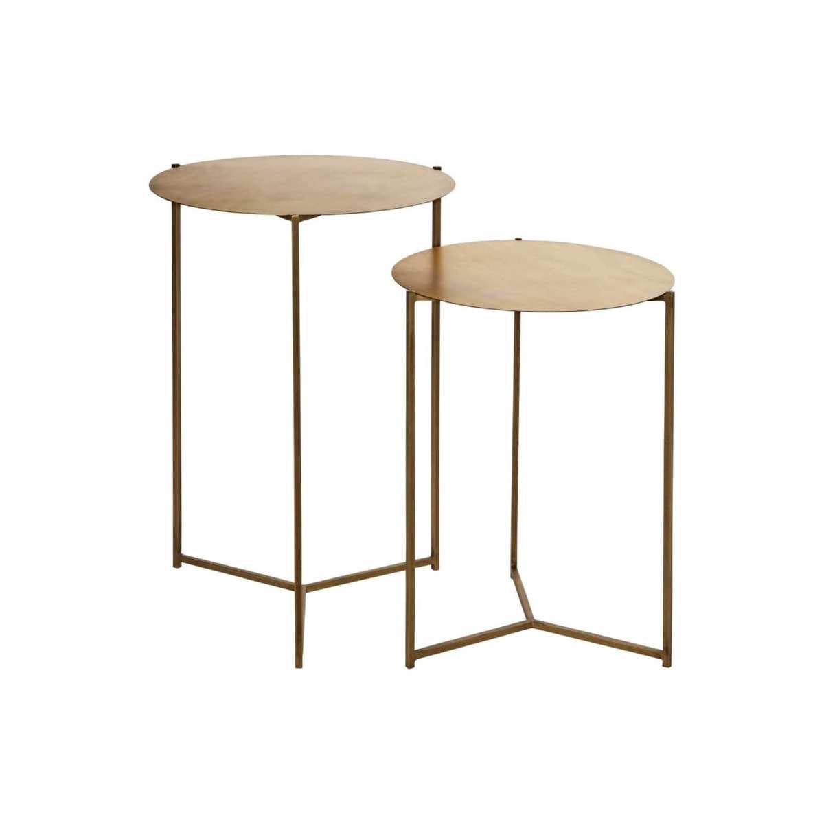 Aged Effect Gold Metal Side Table – image 1