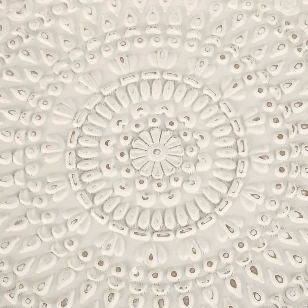 White Glass Nesting Tables with Engraved Designs – image 3