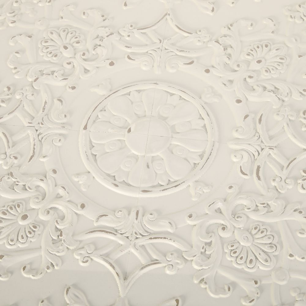White Glass Nesting Tables with Engraved Designs – image 4