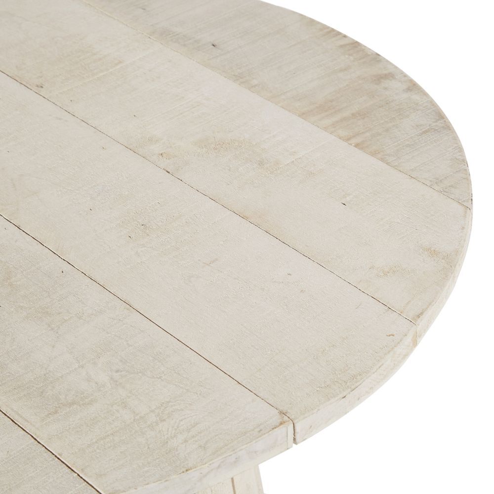 White oak and birch slatted side table – image 2