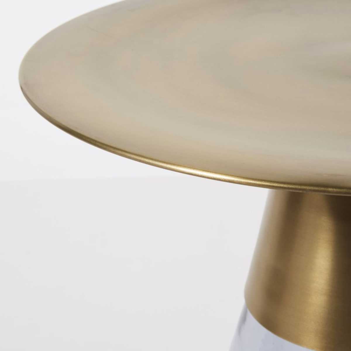 Gold Metal and Smoked Glass Side Table – image 3