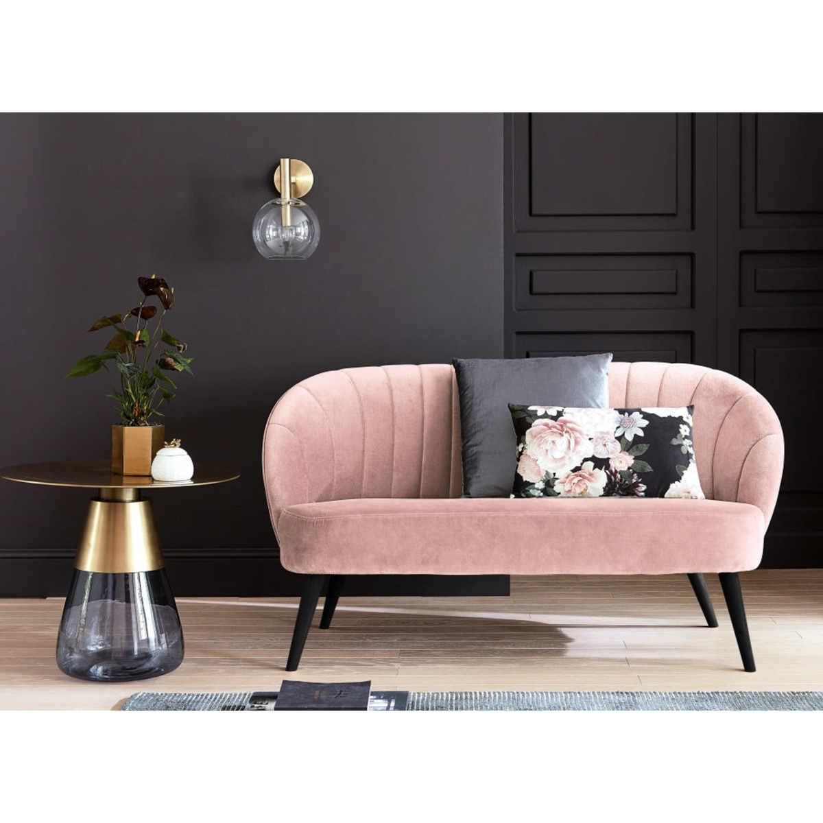 Gold Metal and Smoked Glass Side Table – image 5