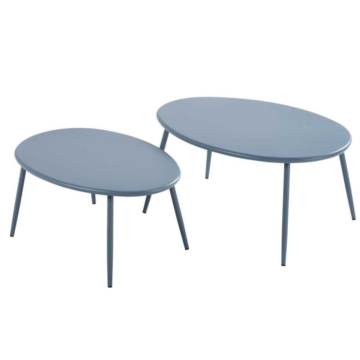 Blue Grey Metal Garden Nest of Tables Lumpa – image 2