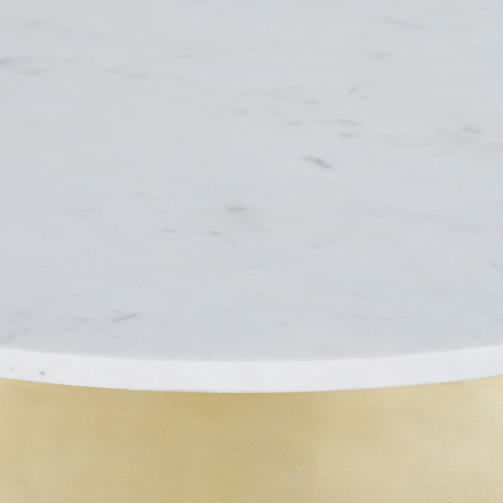 Side table in white marble and matte gold aluminium – image 2