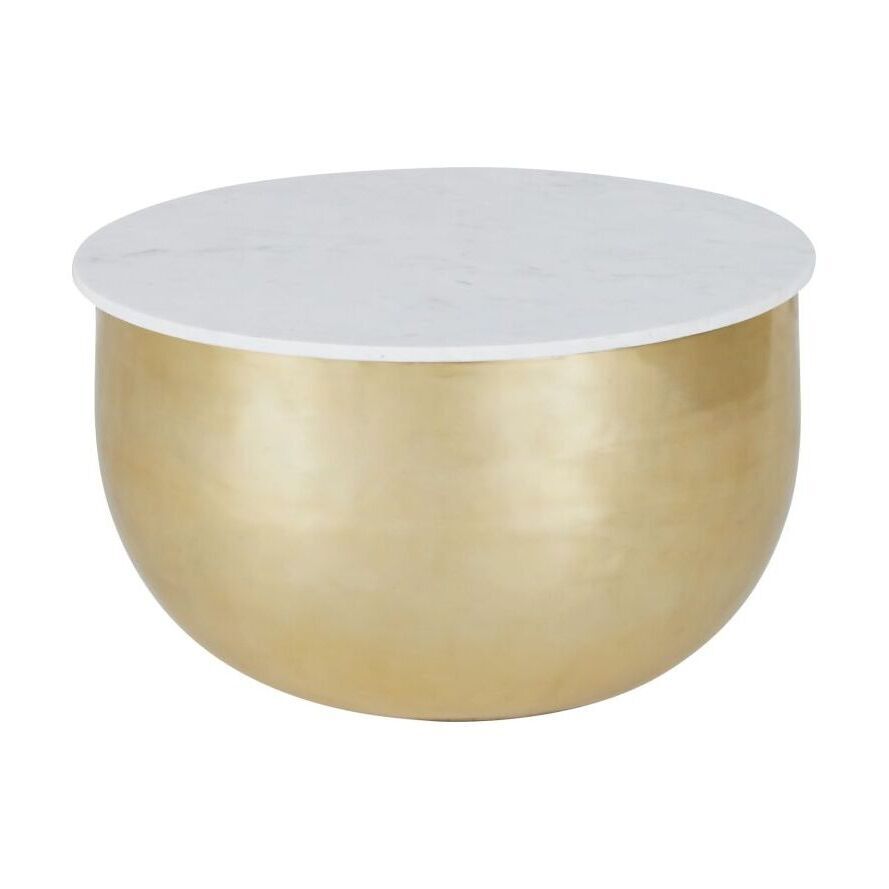 Side table in white marble and matte gold aluminium – image 1