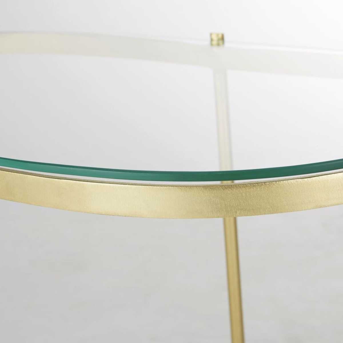 Gold Metal and Glass Side Table – image 3