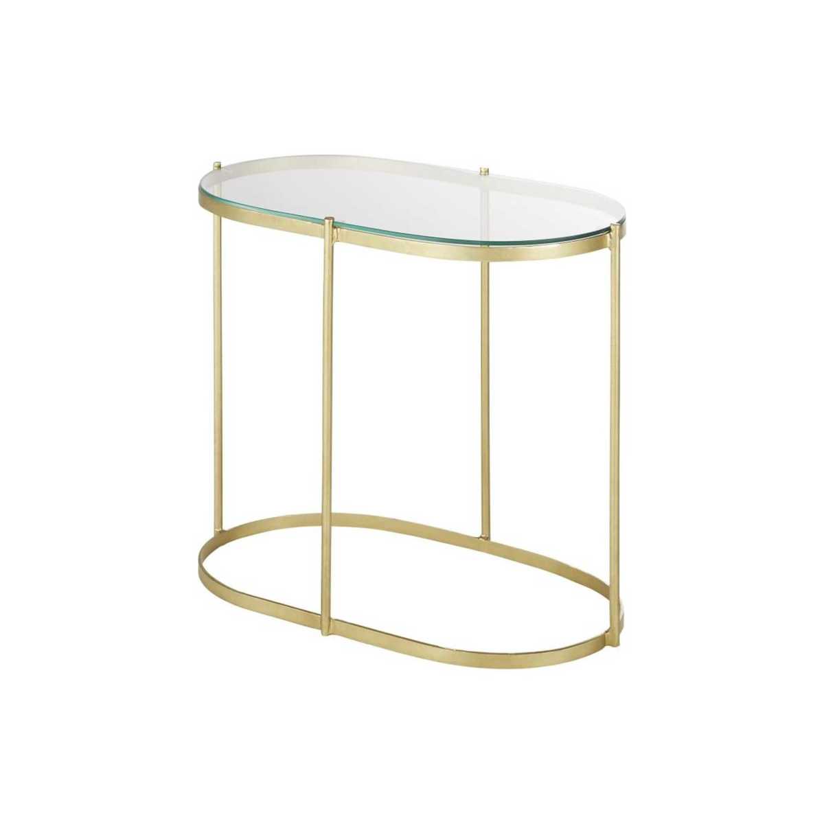 Gold Metal and Glass Side Table – image 2