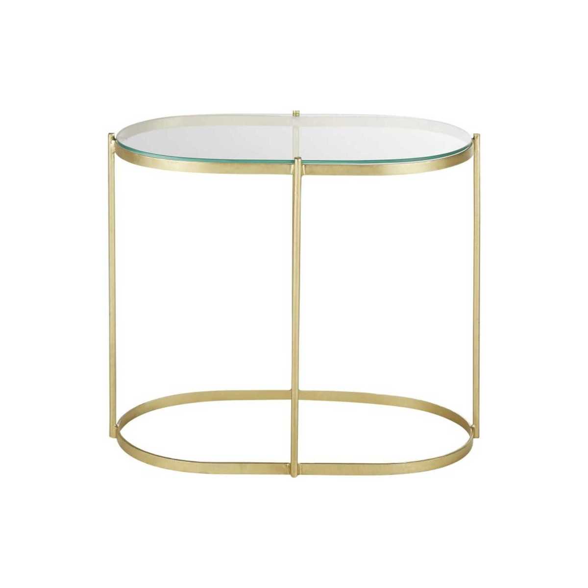 Gold Metal and Glass Side Table – image 1