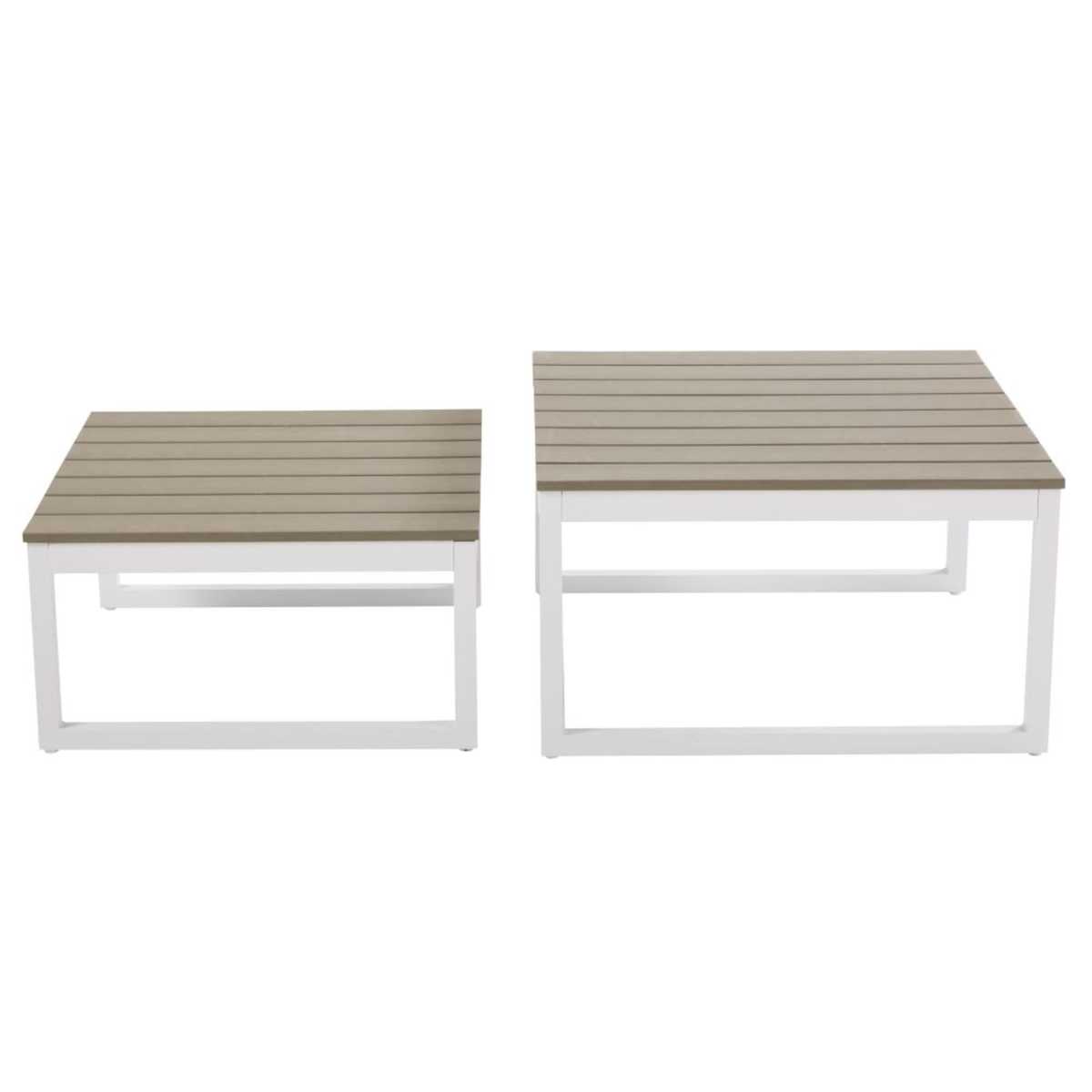 White Aluminium Garden Coffee Nest of Tables Escale – image 3