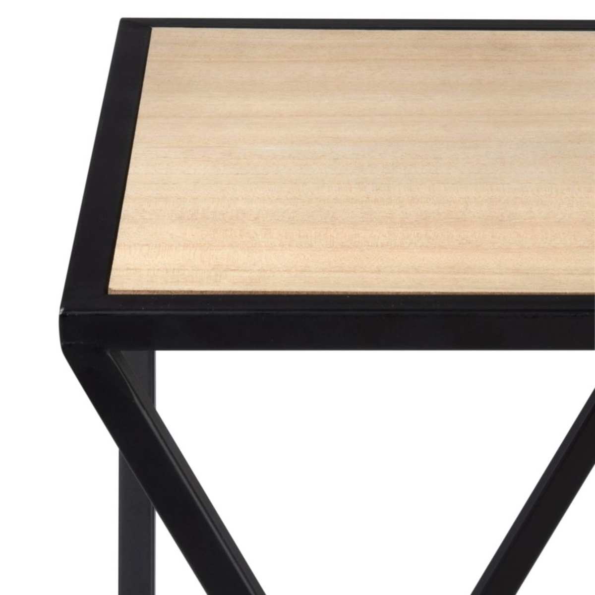 Black and Beige Recycled Iron Side Table – image 3