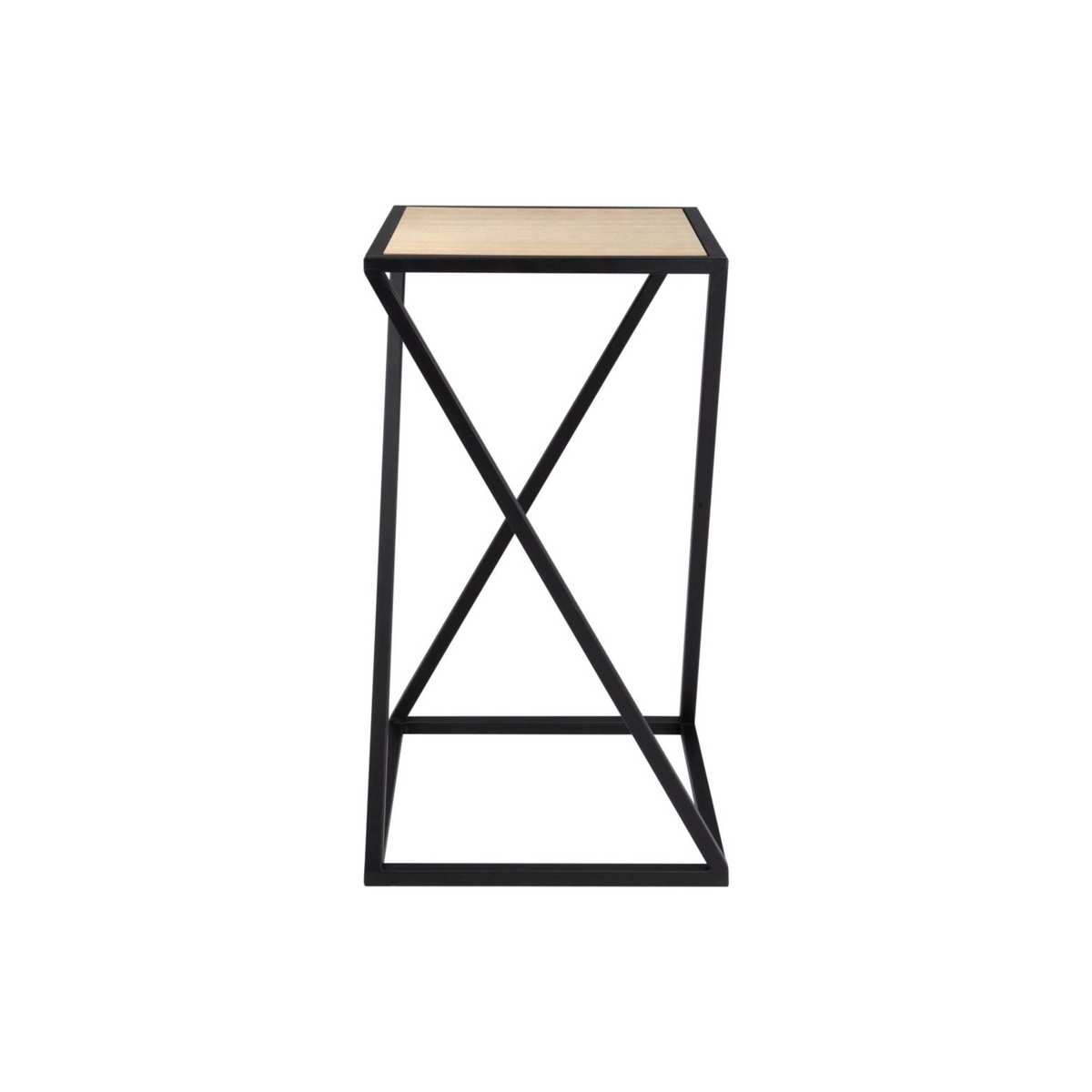 Black and Beige Recycled Iron Side Table – image 2