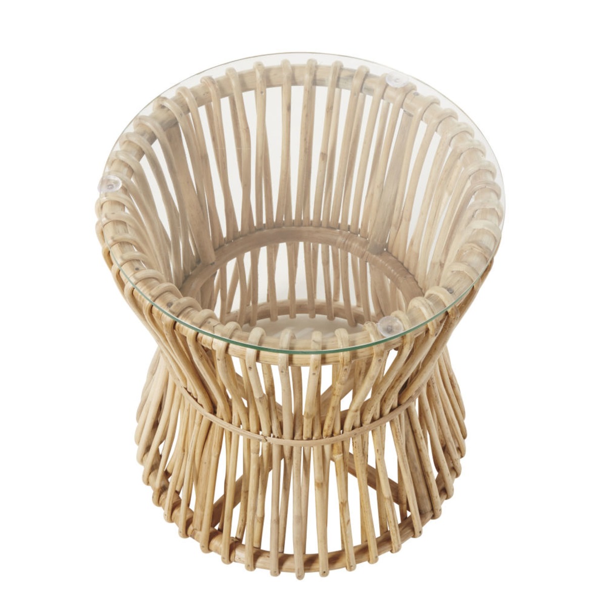 Bamboo Side Table with Glass Top – image 3