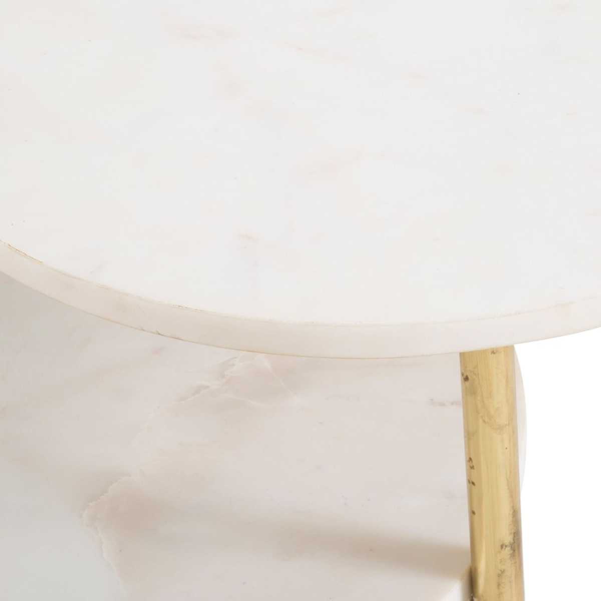 End Table with 2 White Marble Tops – image 3