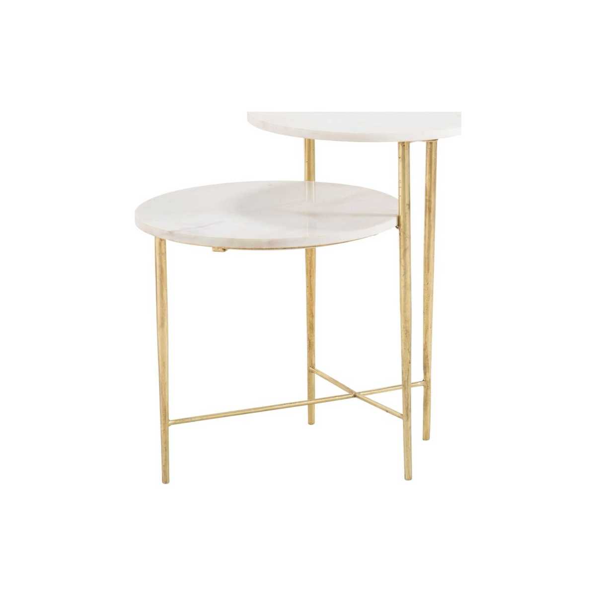End Table with 2 White Marble Tops – image 2