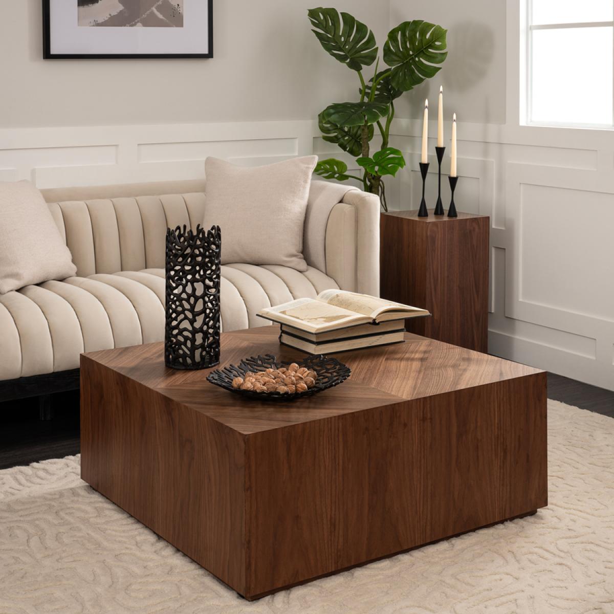 Set of 2 Renato Side tables and Coffee table  Walnut – image 2