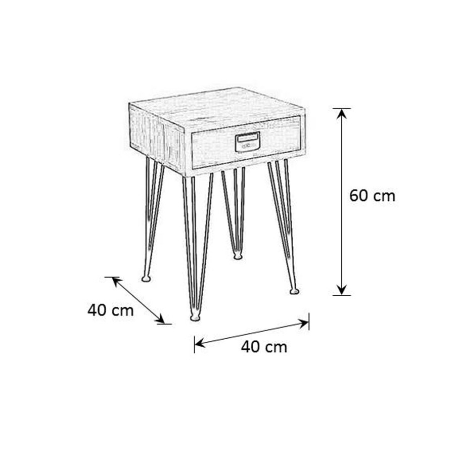 Felix Industrial Side Table - Solid oak and steel – image 6