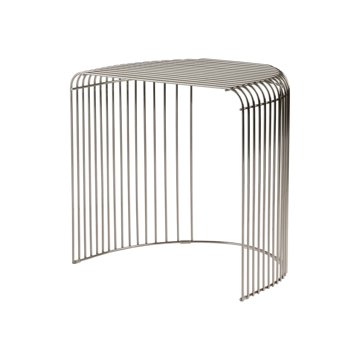 Curva End table - / 34 x 48 x H 45 cm by AYTM Silver/Metal – image 1