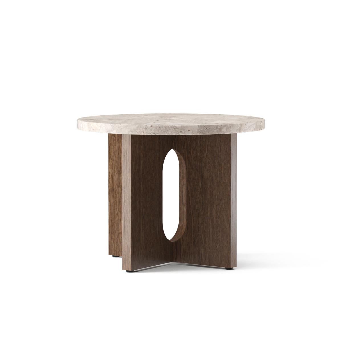 Androgyne End table stone beige natural wood / Ø 50 x H 39 cm - Audo Copenhagen – image 2