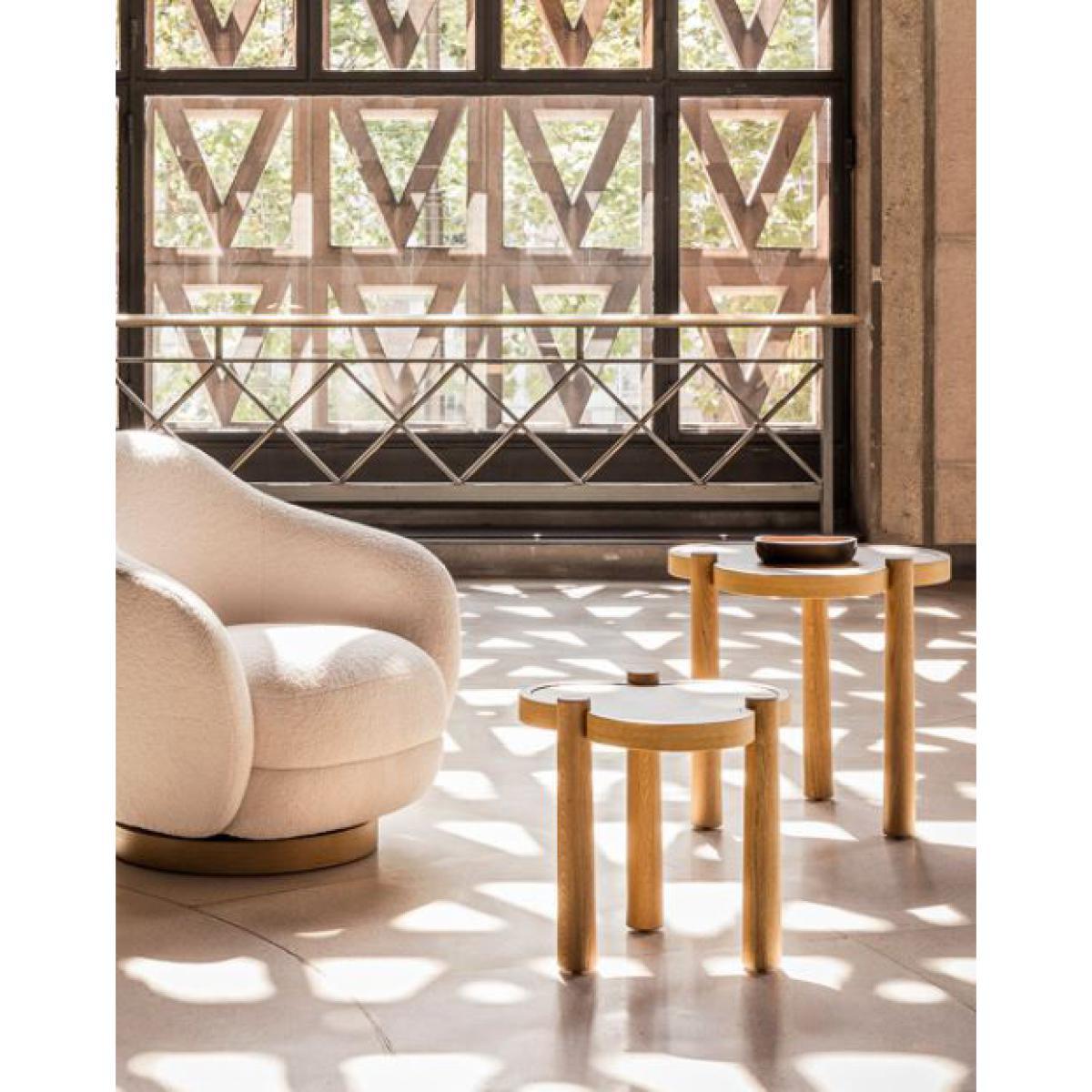 Agapé End table - / Small - Ø 41 x H 40 cm by Maison Sarah Lavoine Natural wood – image 6